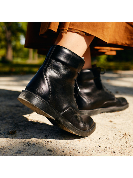 Vasky Damen Lederstiefeletten schwarz - Herbst/Winter Stiefel, Vasky Lydie Schuhe