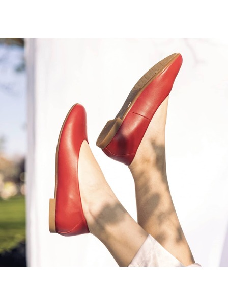 Vasky Leder Ballerinas rot - Frühling / Herbst Schuhe VASKY