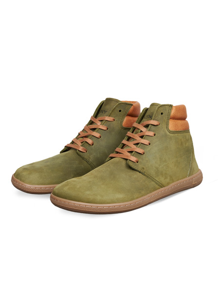 Vasky Damen Grüne Leder Barefoot Schuhe Vasky Terry High Green