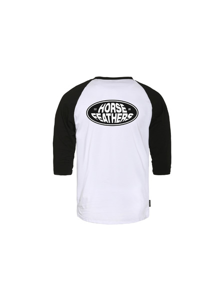 Horsefeathers T-shirt Dynamo Raglan - weiß/schwarz HORSEFEATHERS