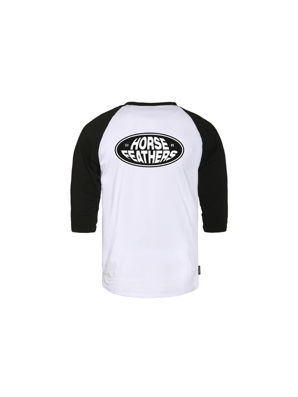 Horsefeathers T-shirt Dynamo Raglan - weiß/schwarz HORSEFEATHERS
