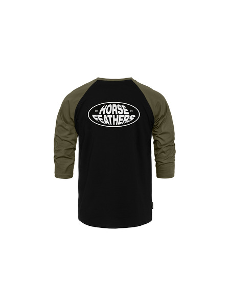Horsefeathers T-shirt Dynamo Raglan - schwarz/verbrannt oliv HORSEFEATHERS