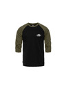 Horsefeathers T-shirt Dynamo Raglan - schwarz/verbrannt oliv HORSEFEATHERS