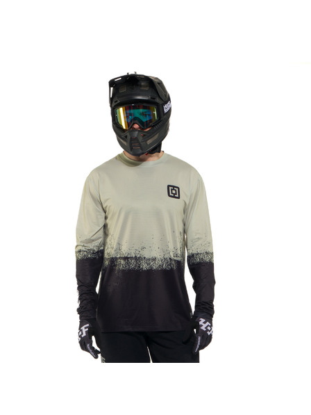 Horsefeathers Radtrikot Quantum LS - silberne Birke/schwarz HORSEFEATHERS
