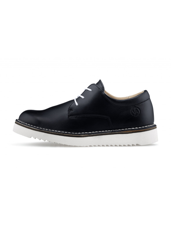 Vasky Herren Leder Halbstiefel Schwarz und Weiß - Frühling / Herbst Vasky Derby Stiefel