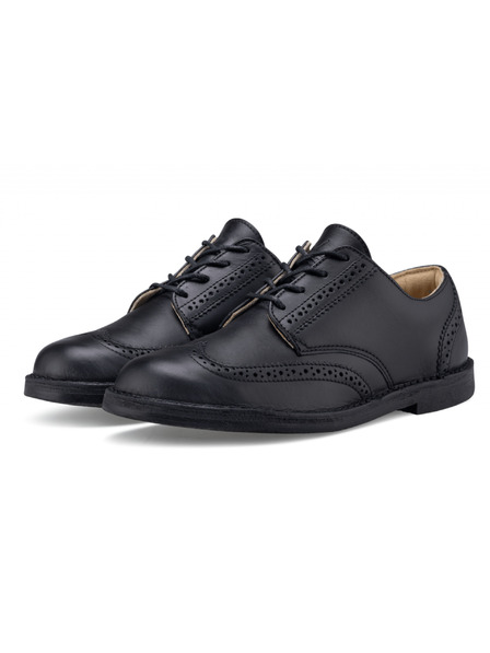 Vasky Herren Leder Halbstiefel Schwarz - Frühling / Herbst Stiefel, Schuhe Vasky Brogue Low Noir
