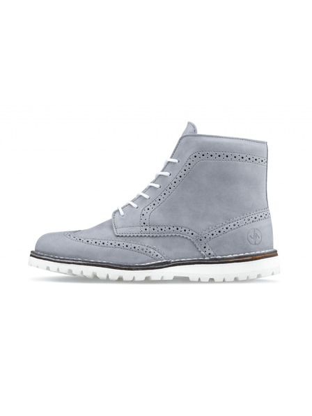 Vasky Herren Lederstiefel grau - Frühling / Herbst Stiefel, Schuhe Vasky Brogue High Grey