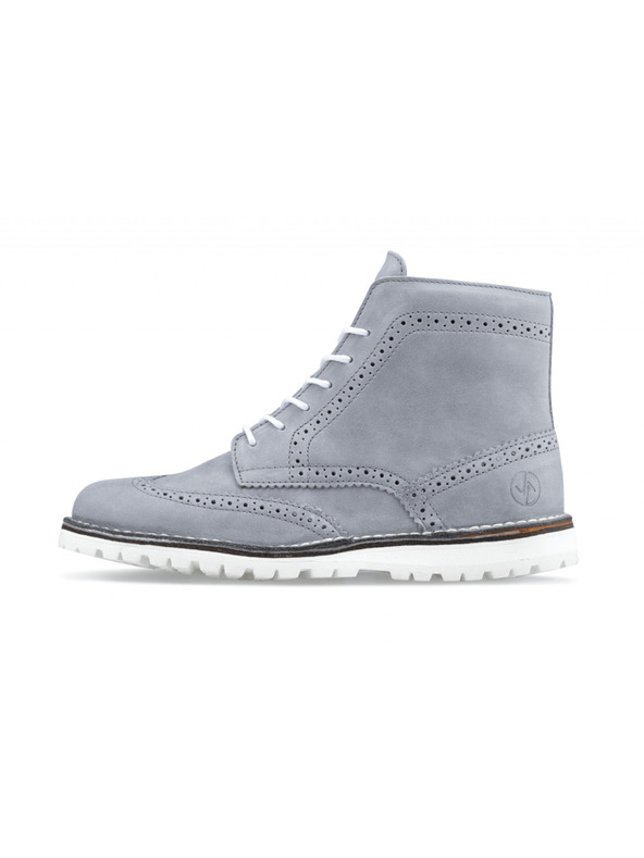 Vasky Herren Lederstiefel grau - Frühling / Herbst Stiefel, Schuhe Vasky Brogue High Grey