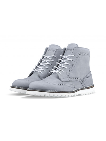 Vasky Herren Lederstiefel grau - Frühling / Herbst Stiefel, Schuhe Vasky Brogue High Grey