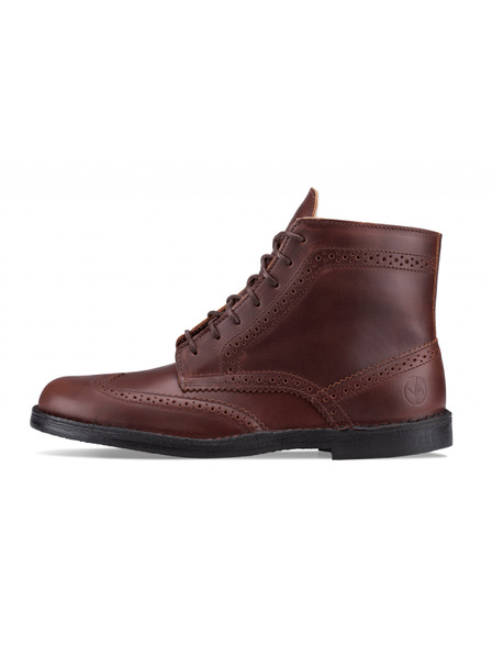 Vasky Herren Lederstiefeletten Dunkelbraun - Frühling/Herbst Stiefel, Schuhe Vasky Brogue High Dunkelbraun