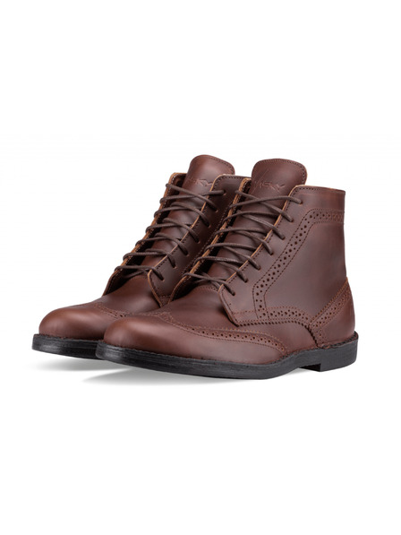 Vasky Herren Lederstiefeletten Dunkelbraun - Frühling/Herbst Stiefel, Schuhe Vasky Brogue High Dunkelbraun
