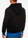 Ombre Clothing Blau-schwarzer Herren-Kapuzenpulli mit Reißverschluss B297