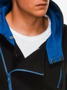 Ombre Clothing Blau-schwarzer Herren-Kapuzenpulli mit Reißverschluss B297