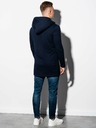 Ombre Clothing Dunkelblauer Herren-Kapuzenpullover mit verlängertem Reißverschluss B668 HUGO