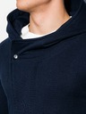 Ombre Clothing Dunkelblauer Herren-Kapuzenpullover mit verlängertem Reißverschluss B668 HUGO