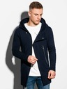Ombre Clothing Dunkelblauer Herren-Kapuzenpullover mit verlängertem Reißverschluss B668 HUGO