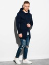 Ombre Clothing Dunkelblauer Herren-Kapuzenpullover mit verlängertem Reißverschluss B668 HUGO