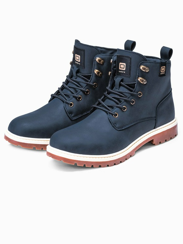 Ombre Clothing Dunkelblaue Herren Winterstiefeletten Ombre Clothing