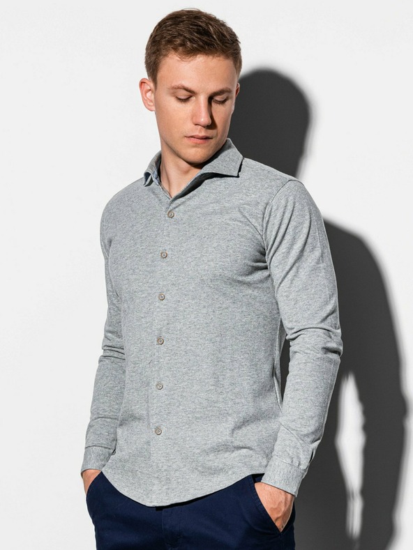Ombre Clothing Graues Herrenhemd K540