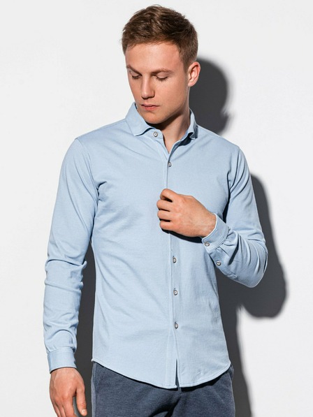 Ombre Clothing Hellblaues Herrenhemd K540