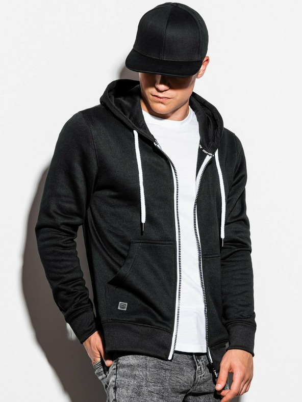 Ombre Clothing Schwarzer Herren Basic Hoodie Ombre Kleidung