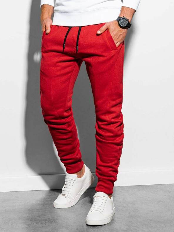 Ombre Clothing Rote Herren Basic Sweatpants Ombre Kleidung