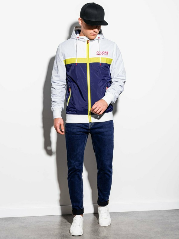 Ombre Clothing Blaue und weiße Herren Frühlingsjacke Ombre Kleidung C438