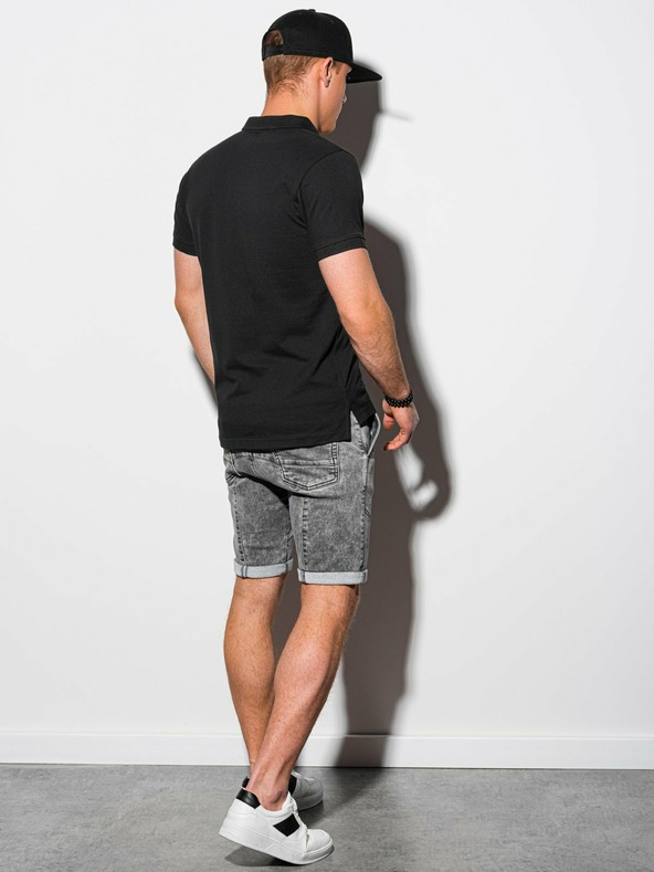 Ombre Clothing Schwarzes Herren-Poloshirt Ombre Clothing