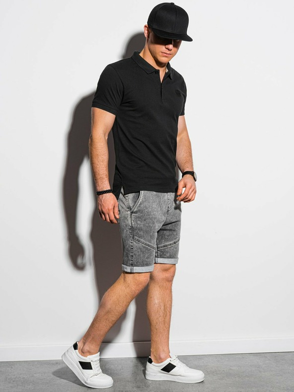 Ombre Clothing Schwarzes Herren-Poloshirt Ombre Clothing