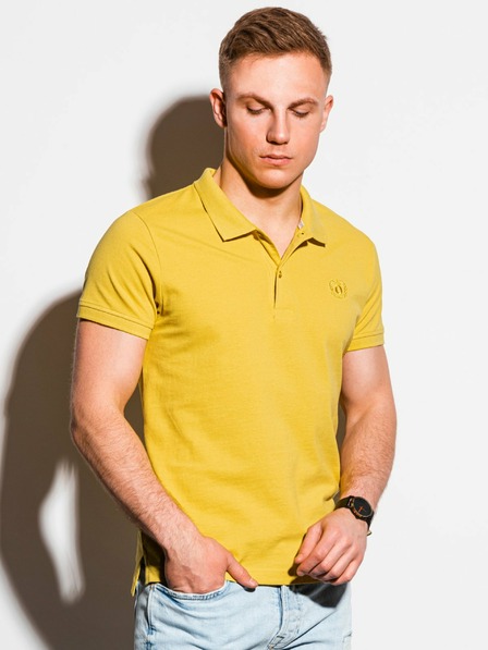 Ombre Clothing Gelbes Herren-Poloshirt Ombre Clothing