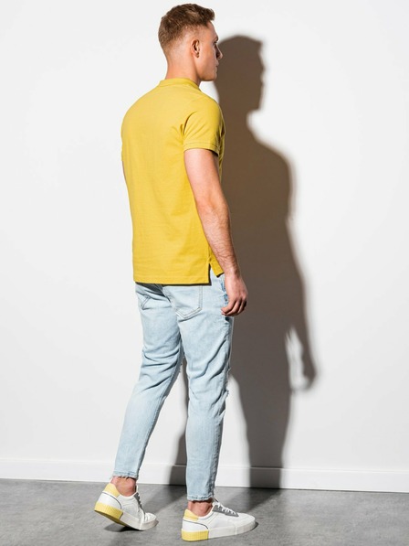 Ombre Clothing Gelbes Herren-Poloshirt Ombre Clothing