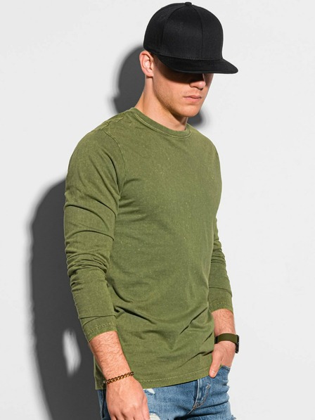 Ombre Clothing Grünes Herren-Basic-Shirt Ombre Clothing