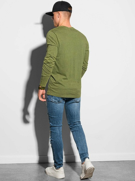 Ombre Clothing Grünes Herren-Basic-Shirt Ombre Clothing