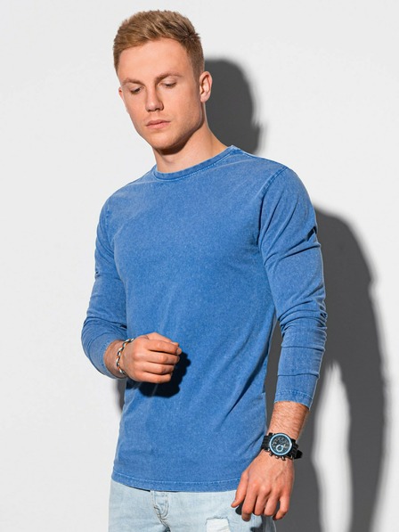 Ombre Clothing Blaues Herren-Basic-Shirt Ombre Clothing
