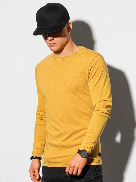 Ombre Clothing Senffarbenes Herren-Basic-Shirt Ombre Clothing