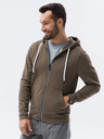 Ombre Clothing Khakifarbenes Herren-Kapuzenhemd mit Reißverschluss und Kapuze Ombre Clothing B1145 basic basic