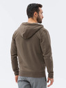 Ombre Clothing Khakifarbenes Herren-Kapuzenhemd mit Reißverschluss und Kapuze Ombre Clothing B1145 basic basic