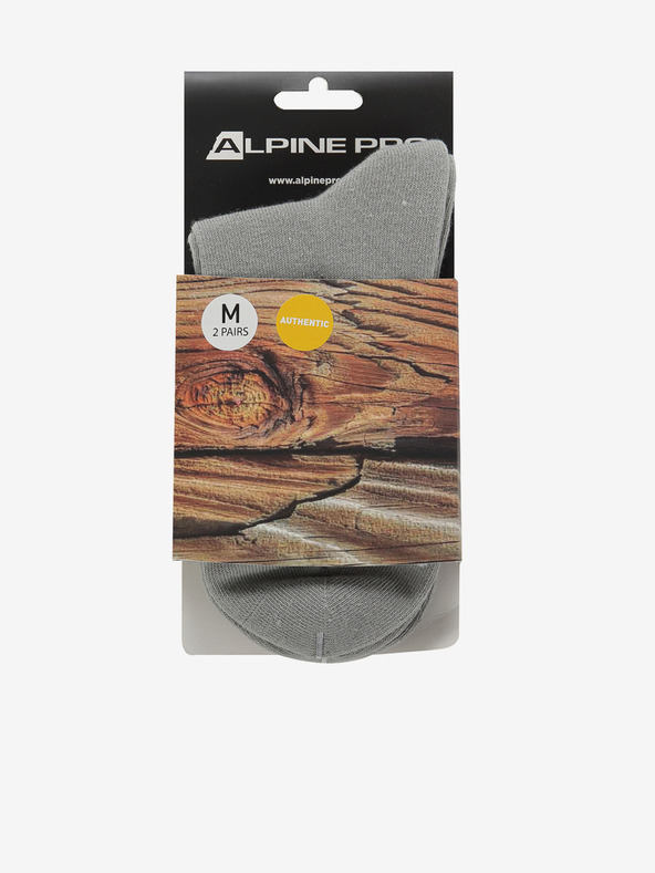 ALPINE PRO Graue Unisex-Socken - 2 Paar ALPINE PRO 2ULIANO