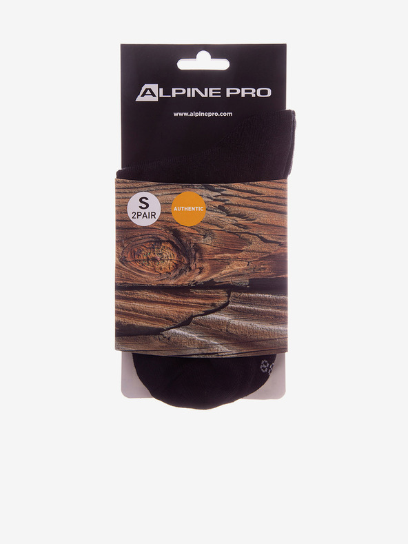 ALPINE PRO Schwarze Unisex-Socken - 2 Paar ALPINE PRO 2ULIANO