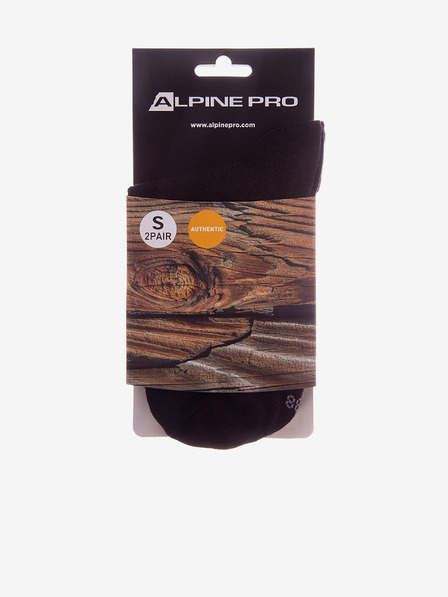 ALPINE PRO Schwarze Unisex-Socken - 2 Paar ALPINE PRO 2ULIANO