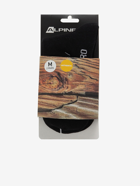 ALPINE PRO Schwarze Unisex-Socken - 2 Paar ALPINE PRO 2ULIANO