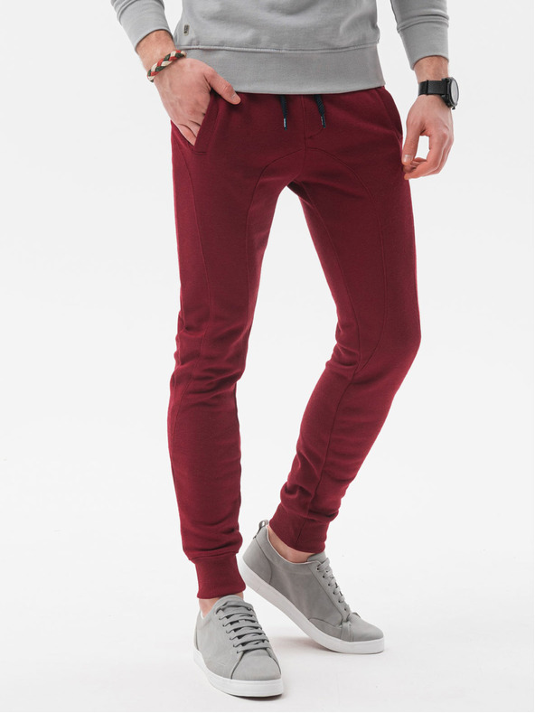 Ombre Clothing Burgunderfarbene Basic-Trainingshose für Herren Ombre Clothing