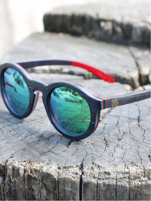 VEYREY Schwarze polarisierte Holzsonnenbrille VeyRey Hornbeam