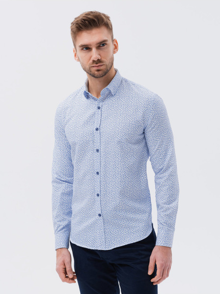 Ombre Clothing Hellblaues gemustertes Herrenhemd Ombre Kleidung