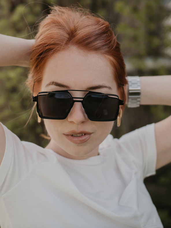 VEYREY Schwarze Unisex-Sonnenbrille VeyRey Steampunk Sosrael