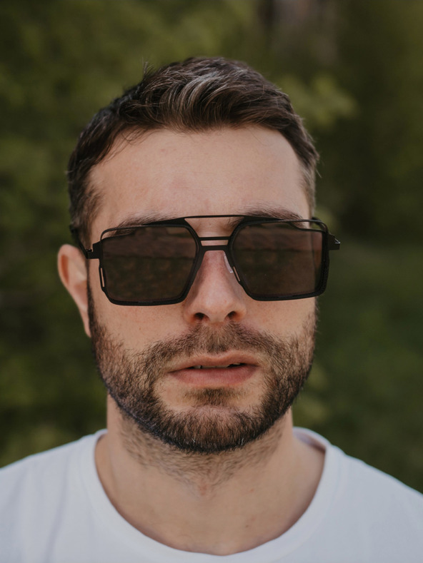 VEYREY Schwarze Unisex-Sonnenbrille VeyRey Steampunk Sosrael