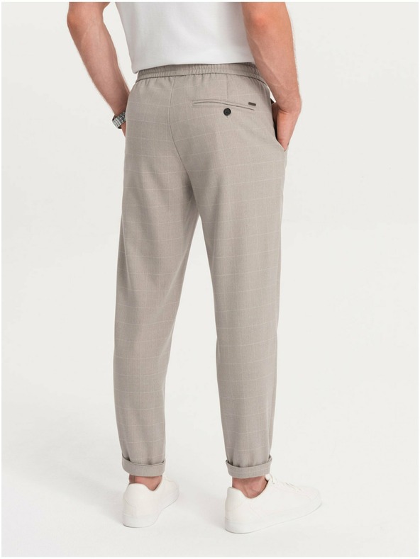 Ombre Clothing Hellgraue karierte Herrenhosen Ombre Kleidung