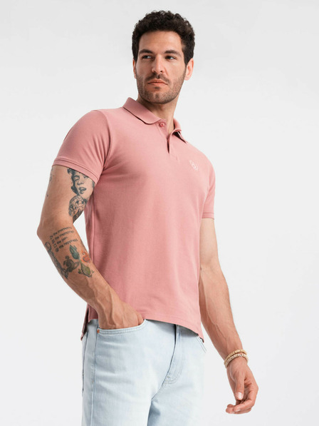Ombre Clothing Rosa Herren-Poloshirt Basic Ombre Clothing