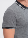 Ombre Clothing Schwarzes gestreiftes Herren-Poloshirt Ombre Clothing