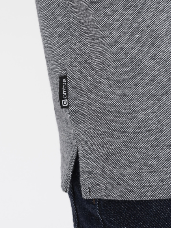 Ombre Clothing Schwarzes gestreiftes Herren-Poloshirt Ombre Clothing